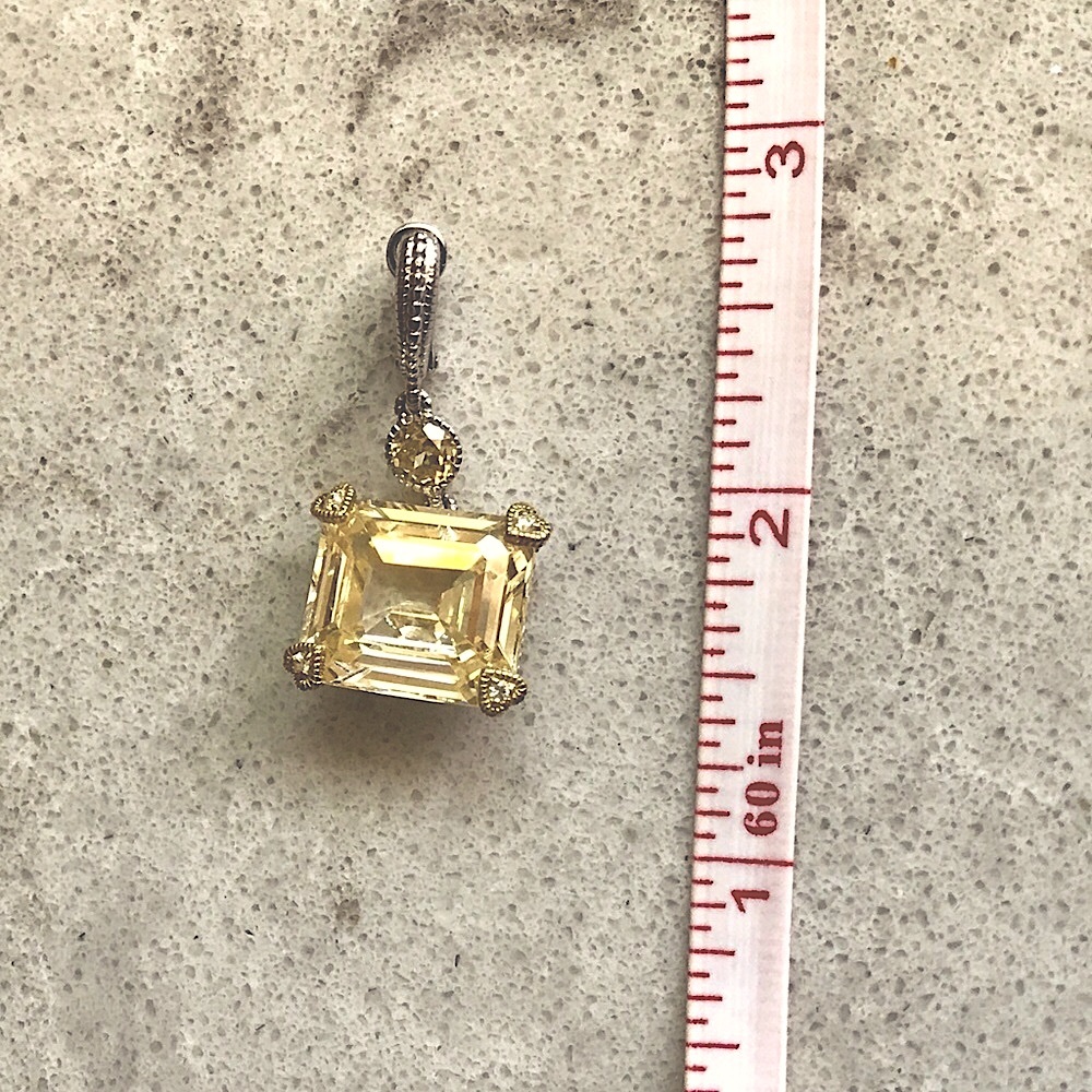 925 18K Canary Crystal & Sapphire JR TWO Earrings - Picture 8 of 11